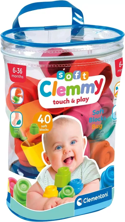 Clemmy Soft. Woreczek z 40 klockami - tantis.pl