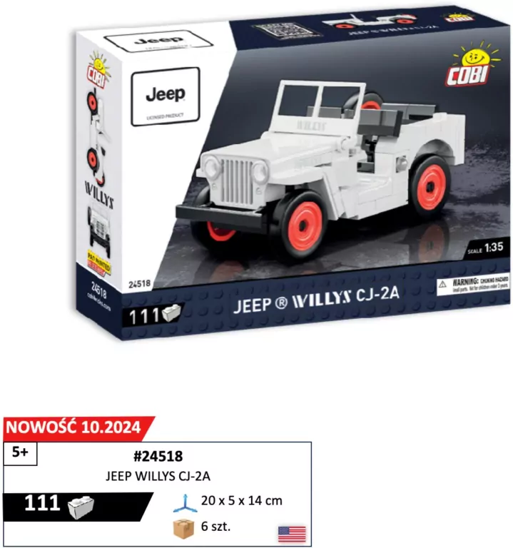 Jeep Willys CJ-2A biały - tantis.pl