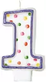 Świeczka cyferka 1 kropki 7,6cm - tantis.pl