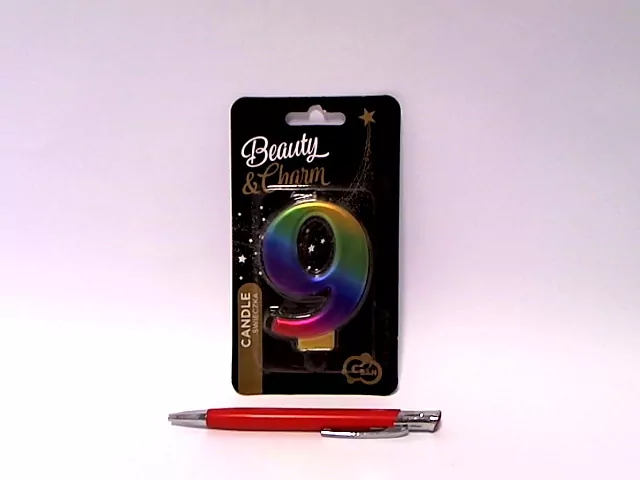 Świeczka B&C. Cyferka 9. Galaxy 8 cm - tantis.pl