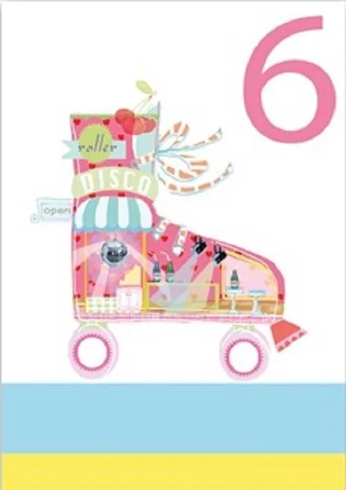 Karnet B6 brokat z kopertą Urodziny 6 dziewczynka - tantis.pl