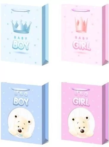 Torebka prezentowa L Baby Girl Boy mix - tantis.pl