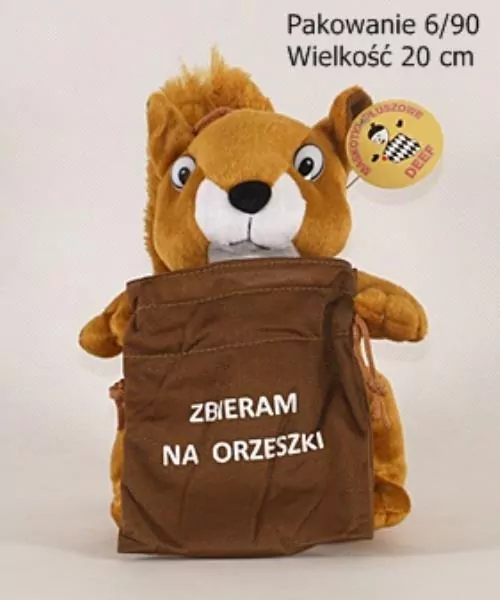Maskotka Wiewiórka z workiem duża 03350 DEEF - tantis.pl