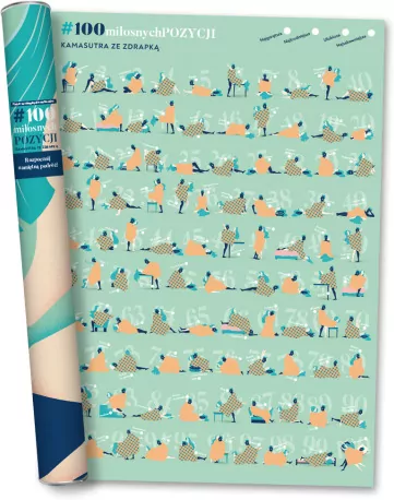 Plakat ze zdrapką dla małżeństw. 100 Miłosnych Pozycji Kamasutra - tantis.pl