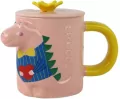 Kubek Różowy Dinozaur przykrywka 400ml - tantis.pl