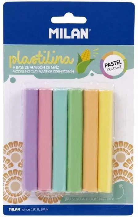 Plastelina pastel 6 kolorów x 11g MILAN - tantis.pl