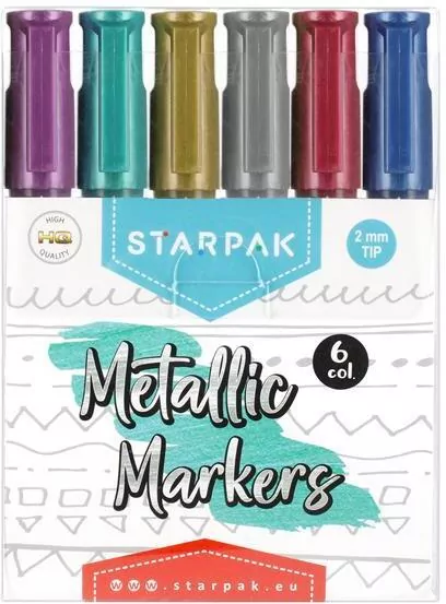 Marker metaliczny okrągły, 6 kolorów - tantis.pl