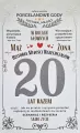 Karnet 20 rocznica ślubu (porcelanowa) - tantis.pl