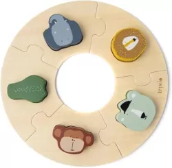 Puzzle drewniane okrągłe ze zwierzątkami