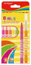 Flamastry Keyroad Fiber Marker. Neon, 8 kolorów