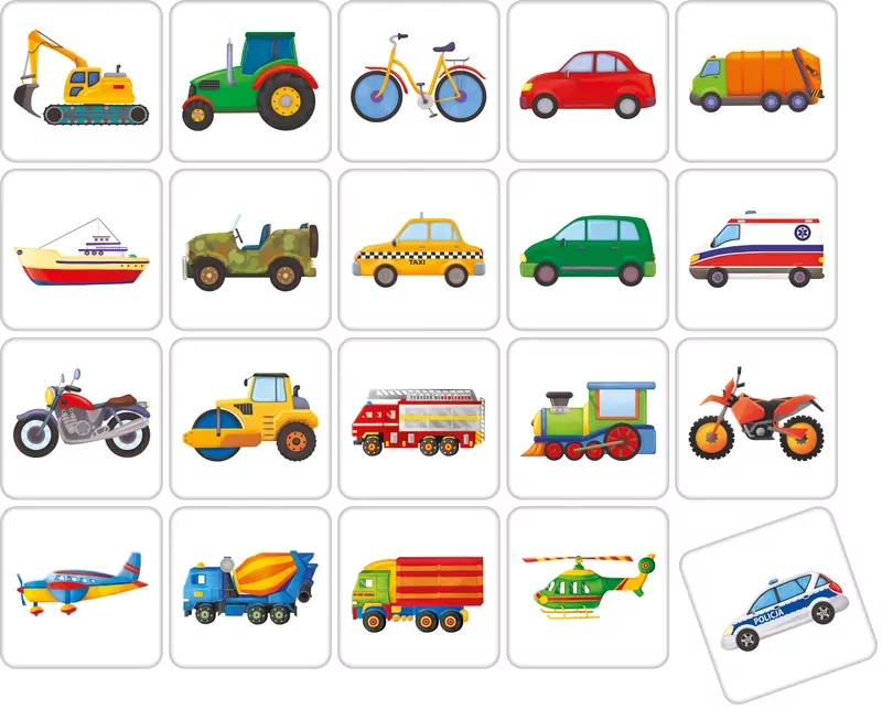 Pojazdy. Memory mini - tantis.pl