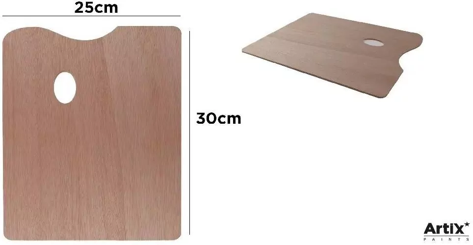 Paleta malarska prostokątna drewniana 30x25cm - tantis.pl