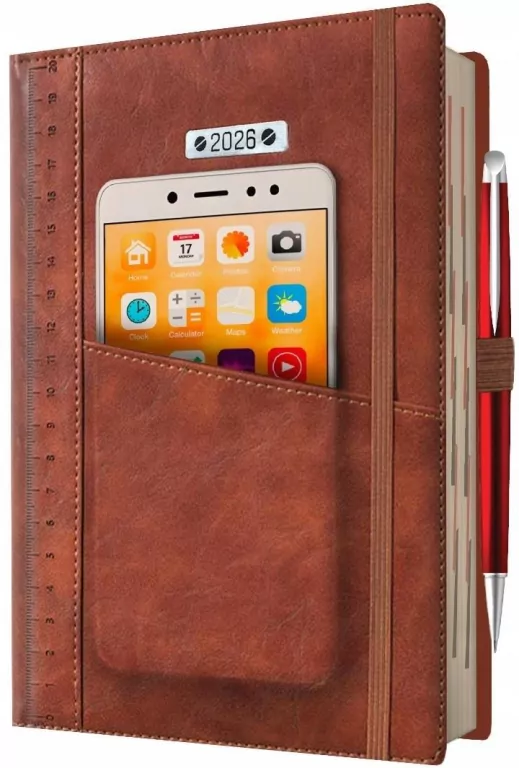 Kalendarz 2026 A5 dzienny z kieszonką i gumką - tantis.pl