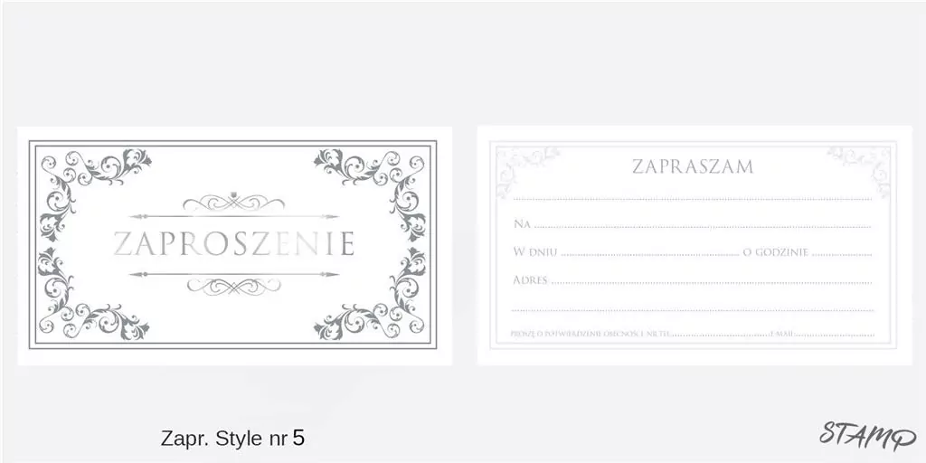 Zaproszenia Style nr 05 (opakowanie 10 szt) - tantis.pl