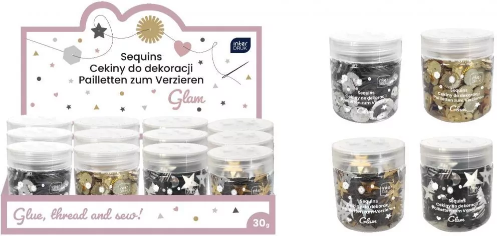 Cekiny do dekoracji 30g Glam (12szt) - tantis.pl