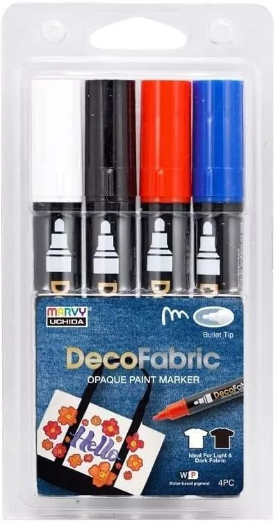 Markery do dekorowania tekstyliów Primary 4 kolory - tantis.pl