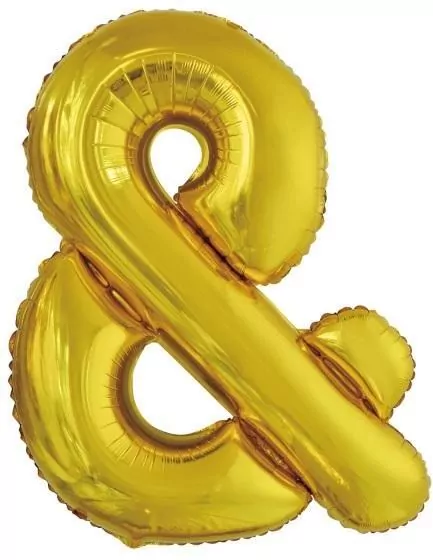 Balon foliowy znak & złoty 71x86cm - tantis.pl