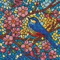 Diamentowa mozaika - Witraż. Sikorka 30x30cm - tantis.pl