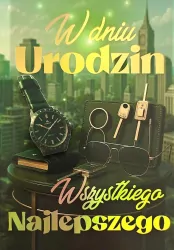 Karnet Urodziny męskie zegarek