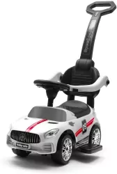 Jeździk dziecięcy z dźwiękiem i rączką Racer biały