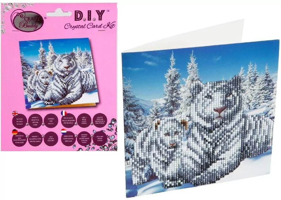 Diamentowa mozika Białe tygrysy 18x18cm - tantis.pl