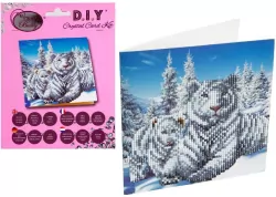 Diamentowa mozika Białe tygrysy 18x18cm