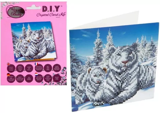 Diamentowa mozika Białe tygrysy 18x18cm