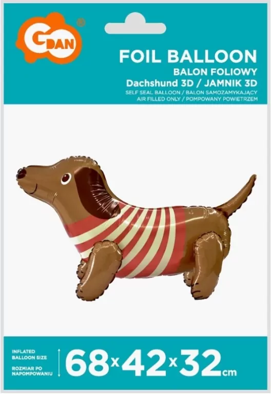 Balon foliowy Jamnik 68x42x32cm - tantis.pl