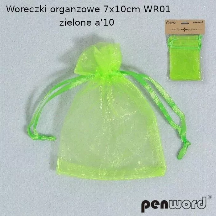 Woreczki organzowe jasnozielone 7x10cm - tantis.pl