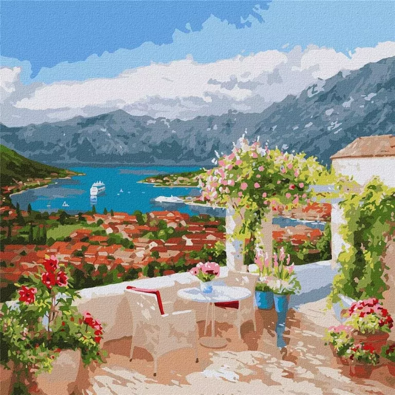 Malowanie po numerach. Zatoka Kotorska 50x50cm - tantis.pl