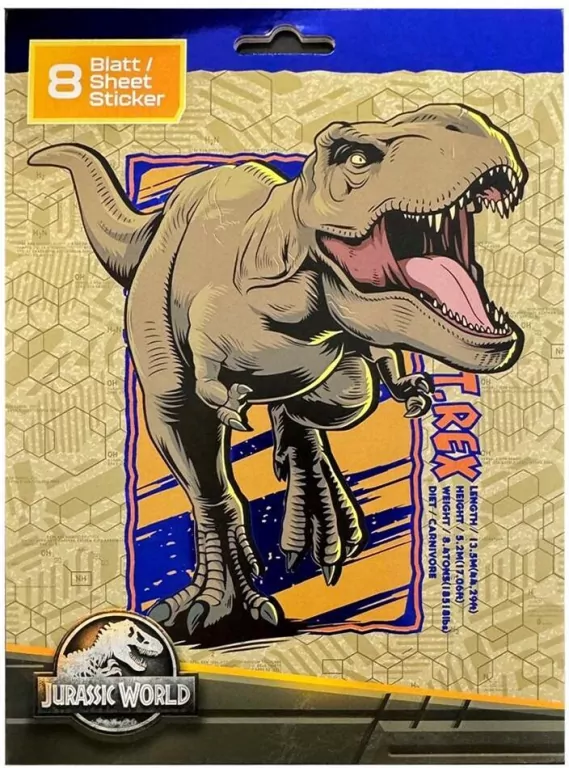Zestaw naklejek Jurassic World ok - tantis.pl