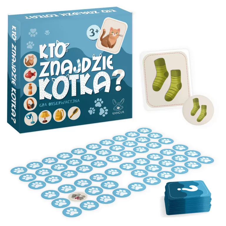 Kto znajdzie KOTKA? Gra obserwacyjna 3+ Kangur - tantis.pl
