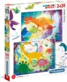 Clementoni. Puzzle 2w1. Funny Dinos. Śmieszne dinozaury - tantis.pl