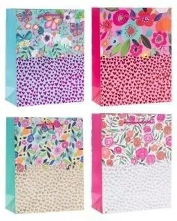Torebka prezentowa 26x32x10cm Kwiaty mix - tantis.pl