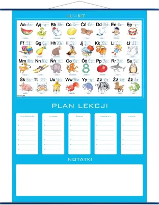 Plan lekcji - alfabet, plansza edukacyjna
