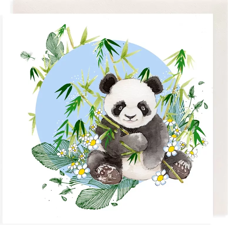 Karnet Swarovski kwadrat: Panda - tantis.pl