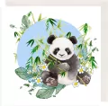Karnet Swarovski kwadrat: Panda - tantis.pl
