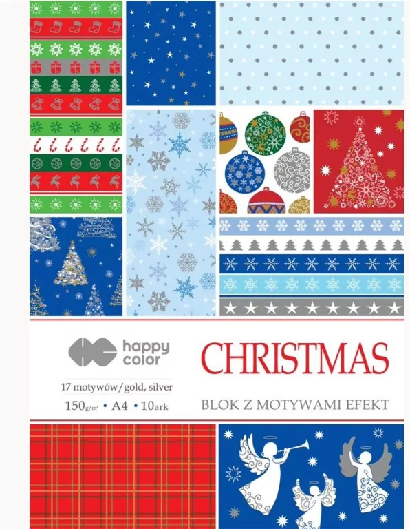 Blok A4/10 z motywami Świąt 150g HAPPY COLOR - tantis.pl