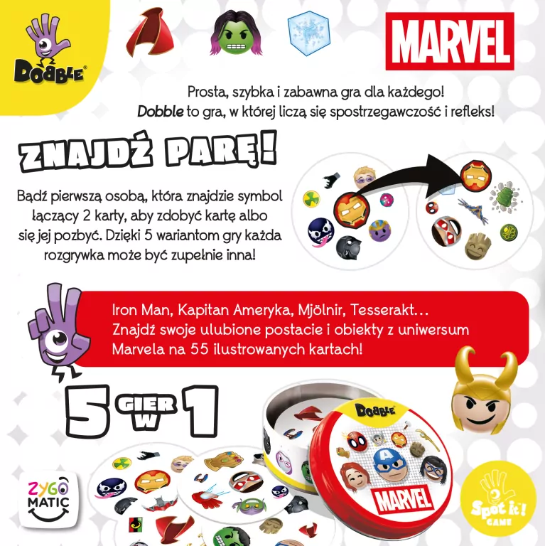 Dobble Marvel Emoji - tantis.pl