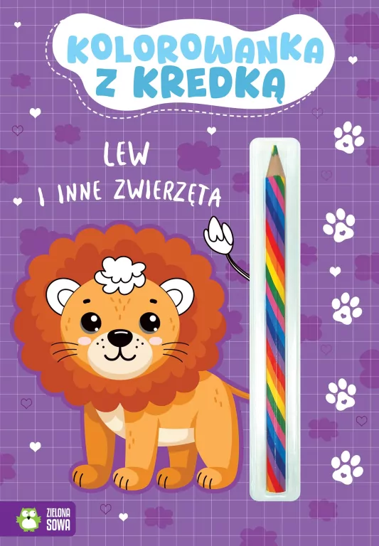 Kolorowanka z kredką. Lew i inne zwierzęta - tantis.pl