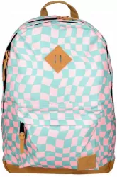 Plecak młodzieżowy, szachownica zielono-różowa