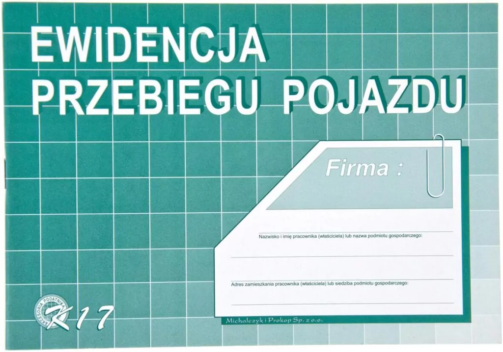Ewidencja przebiegu pojazdu A5 K-17 - tantis.pl