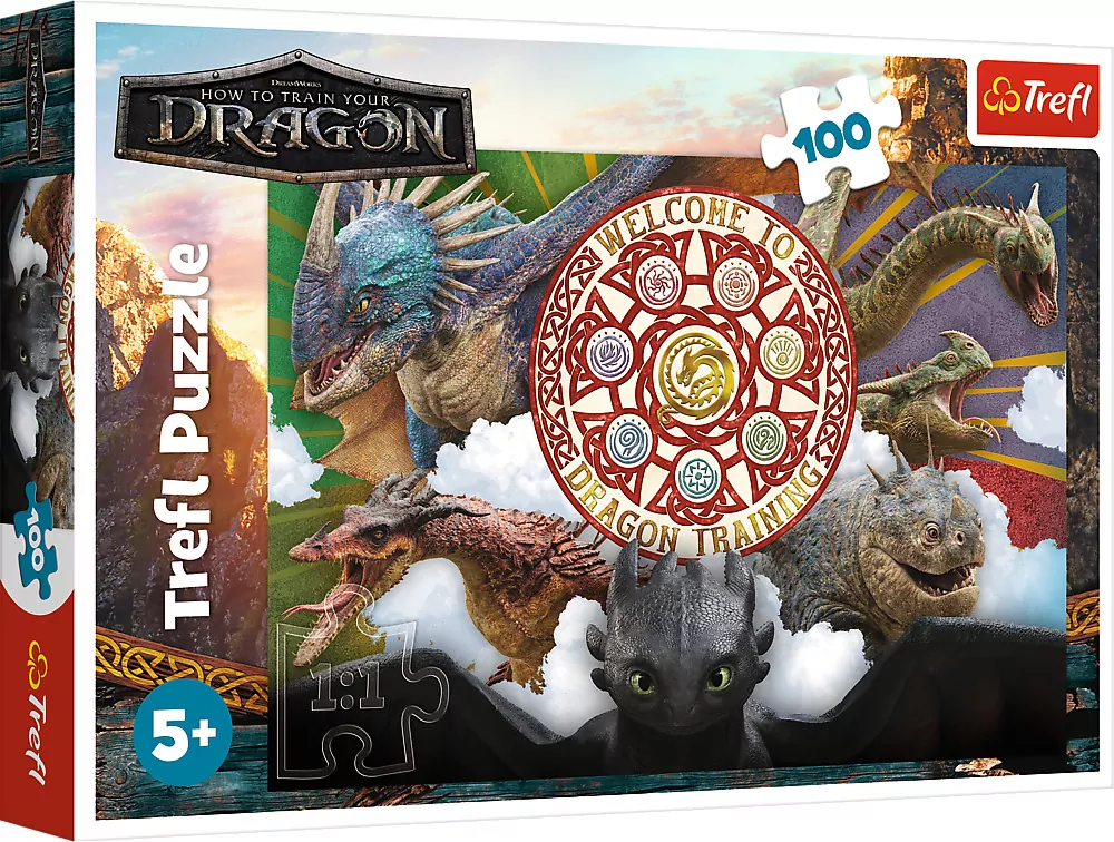 Puzzle 100 Smoki w akcji TREFL - tantis.pl