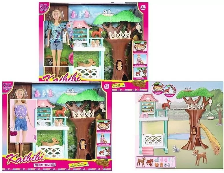 Lalka weterynarz ze zwierzętami 29cm - tantis.pl