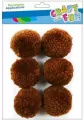 Pompony wełniane 4cm brązowe 6szt - tantis.pl