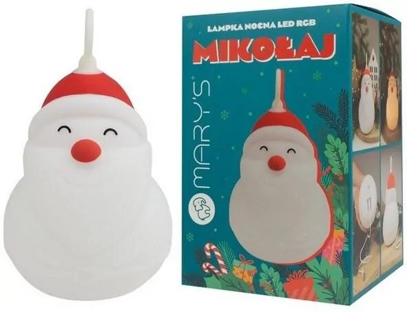 Lampka nocna LED RGB Mikołaj - tantis.pl