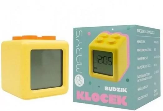 Budzik klocek żółty - tantis.pl