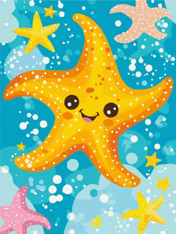 Malowanie po numerach BRUSHME 30x40 cm Kids Rozgwiazda - tantis.pl