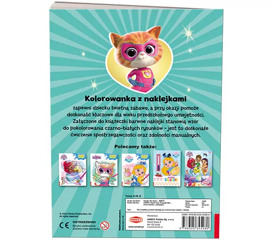 Superkoty. Kolorowanka z naklejkami - tantis.pl
