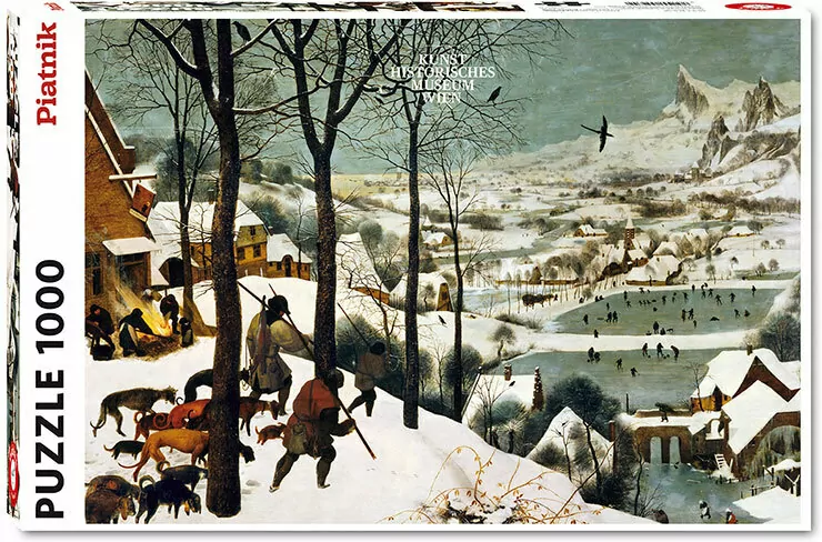 Puzzle 1000. Brueghel, Myśliwi na śniegu - tantis.pl